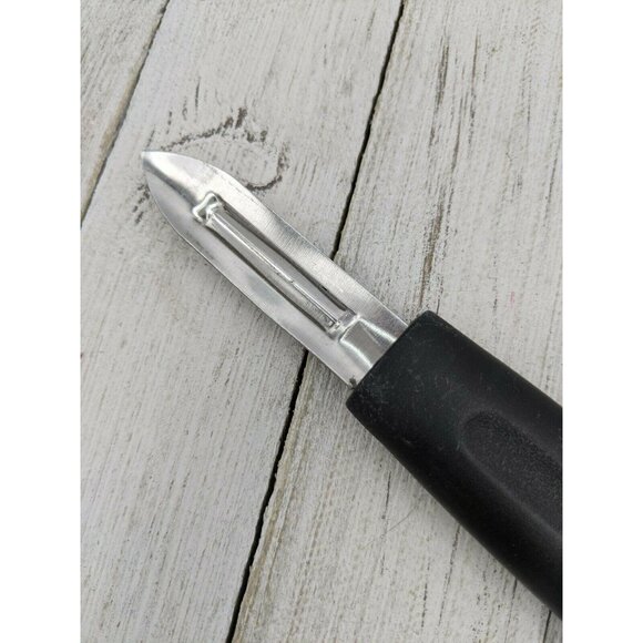 Vegetable Peeler Peeling 7" Stainless Steel 2 1/2" Blade Black Handle - Picture 4 of 7